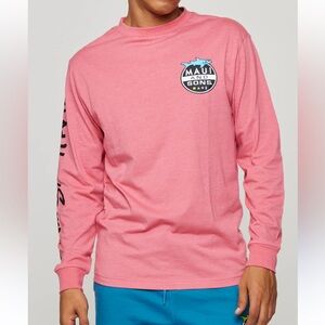 Maui and Sons - Shark Invasion Deep Coral Long Sleeve T-Shirt